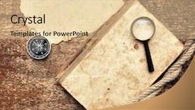  Presentation with old book - Cool new presentation design with old book compass and magnifying backdrop and a lemonade colored foreground