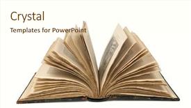  Presentation with old book - Amazing PPT theme having old book fanned open isolated backdrop and a cream colored foreground
