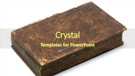  Presentation with old book - Colorful theme enhanced with old book isolated on white backdrop and a tawny brown colored foreground