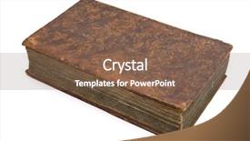  Presentation with old book - Amazing slide set having old book isolated on white backdrop and a tawny brown colored foreground