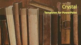  Presentation with old book - Beautiful presentation theme featuring old book on wooden background backdrop and a tawny brown colored foreground