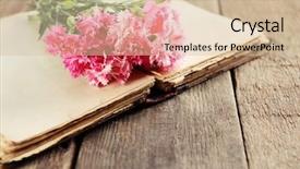  Presentation with old book - Beautiful PPT layouts featuring old book with beautiful flowers backdrop and a lemonade colored foreground
