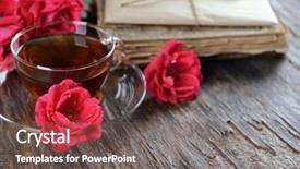  Presentation with old book - Presentation design consisting of old book with beautiful flowers background and a  colored foreground