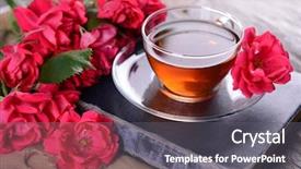  Presentation with old book - Presentation design enhanced with old book with beautiful flowers background and a gray colored foreground