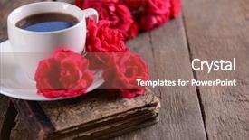  Presentation with feather and old book - Amazing presentation theme having old book with beautiful roses backdrop and a  colored foreground