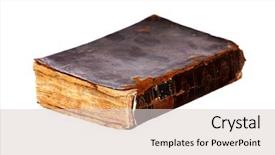  Presentation with old book - Presentation theme with old book with brown cover background and a lemonade colored foreground