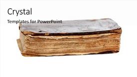  Presentation with old book cover by shakespeare - Presentation design with old book with brown cover background and a white colored foreground