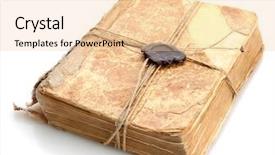  Presentation with wax - Beautiful slides featuring old book with seal wax backdrop and a lemonade colored foreground