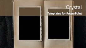  Presentation with vintage book - Colorful presentation theme enhanced with old-book-with-vintage-photo backdrop and a coral colored foreground