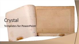  Presentation with old page - Audience pleasing presentation theme consisting of old book with vintage photo on page backdrop and a lemonade colored foreground