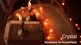  Presentation with candles - PPT theme with old books candles and garland background and a  colored foreground