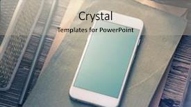  Presentation with smartphone - Cool new presentation with old books clipping path backdrop and a soft green colored foreground