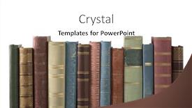  Presentation with books - Slides consisting of old-books-in-the-row background and a  colored foreground