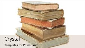  Presentation with books - Presentation with old books isolated on white background and a coral colored foreground