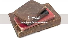  Presentation with feather and old book - Audience pleasing PPT theme consisting of old books isolated on white backdrop and a violet colored foreground