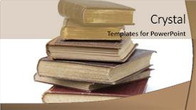  Presentation with books - Presentation featuring old books isolated on white background and a  colored foreground