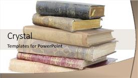  Presentation with old book - Slide set consisting of old books isolated on white background and a coral colored foreground