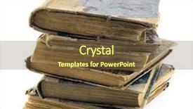  Presentation with books - PPT theme featuring old books isolated on white background and a tawny brown colored foreground