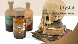  Presentation with drug - Amazing presentation having old books old drug bottle backdrop and a coral colored foreground