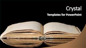  Presentation with books - Theme having old books on a black background and a black colored foreground