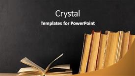  Presentation with old book - PPT theme with old-books-on-a-table background and a dark gray colored foreground