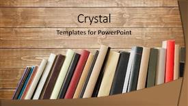  Presentation with old book - Presentation theme consisting of old books on a wooden background and a coral colored foreground