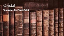  Presentation with old book - Slides enhanced with old books on wooden shelf background and a wine colored foreground