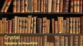  Presentation with old books on a wooden - Presentation theme having old books on wooden shelf background and a tawny brown colored foreground