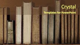  Presentation with old book - Cool new theme with old books on wooden shelf backdrop and a tawny brown colored foreground