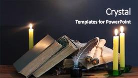  Presentation with old books pen - Beautiful presentation featuring old books scrolls feather pen backdrop and a dark gray colored foreground