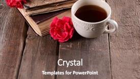  Presentation with books flowers - PPT theme with old books with beautiful flowers background and a  colored foreground