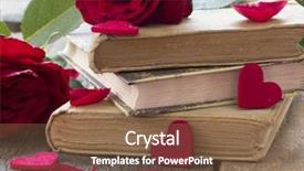  Presentation with old memories - Cool new presentation design with old books with red roses vintage memories backdrop and a violet colored foreground