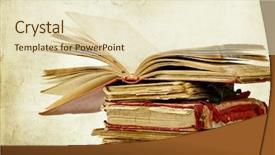  Presentation with old book - Cool new slides with old books backdrop and a lemonade colored foreground