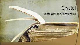  Presentation with books - Cool new PPT layouts with old books backdrop and a light gray colored foreground