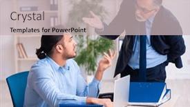  Presentation with old young - Theme having old-boss-and-his-young background and a soft green colored foreground