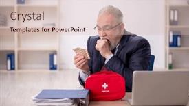  Presentation with bad - PPT theme having old-boss-employee-feeling-bad background and a  colored foreground