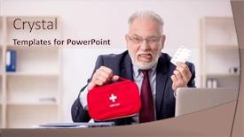  Presentation with bad - Slide deck consisting of old-boss-employee-feeling-bad background and a  colored foreground