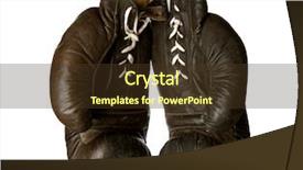 Presentation with boxing - Beautiful presentation theme featuring old boxing gloves backdrop and a tawny brown colored foreground