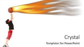  Presentation with fire ball - Amazing presentation theme having old boy child in basketball backdrop and a white colored foreground