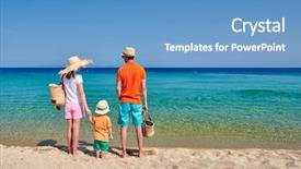  Presentation with beach bag - Cool new presentation theme with old boy holding beach bag backdrop and a  colored foreground