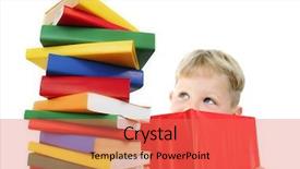  Presentation with next year - Colorful theme enhanced with old boy reading a book backdrop and a coral colored foreground