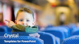  Presentation with evaluation of 5 years old boy - Cool new presentation with old boy traveling by train backdrop and a teal colored foreground