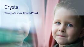  Presentation with cute - PPT layouts consisting of old boy traveling by train background and a sky blue colored foreground