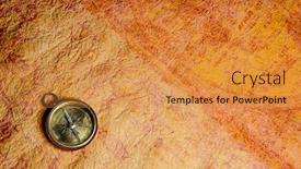  Presentation with compass - Slide deck featuring old-brass-compass-lying background and a gold colored foreground