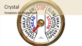  Presentation with speed - Beautiful theme featuring old brass ships telegraph backdrop and a blonde colored foreground