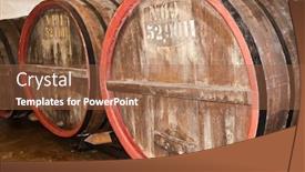  Presentation with brewery - PPT layouts with old brewery old beer barrels background and a red colored foreground