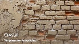  Presentation with old brick wall texture - Slide set with old brick ochre painted wall background and a  colored foreground