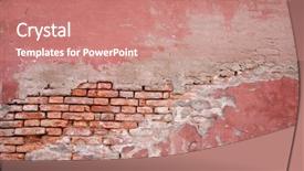  Presentation with brick - PPT layouts with old brick wall and stucco background and a coral colored foreground