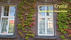  Presentation with brick wall - PPT layouts featuring old brick wall and windows background and a tawny brown colored foreground