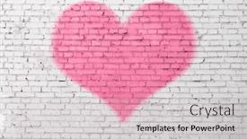  Presentation with brick wall - Slide deck consisting of old-brick-wall-graffiti-heart background and a lemonade colored foreground